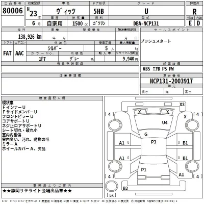 Toyota VITZ  с аукциона в Японии