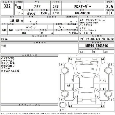 Toyota AQUA  с аукциона в Японии