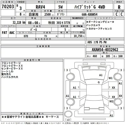 Toyota RAV4  с аукциона в Японии