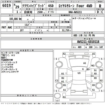 Toyota CROWN  с аукциона в Японии