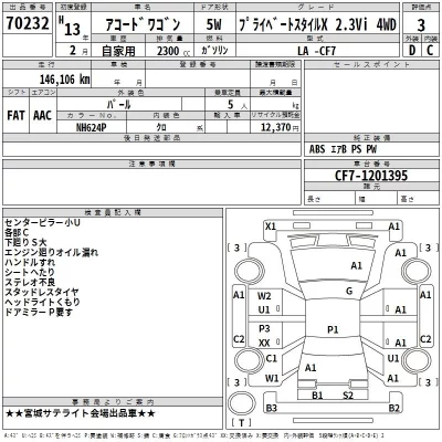 Honda ACCORD WAGON  с аукциона в Японии