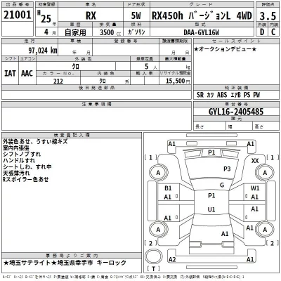 Lexus RX  с аукциона в Японии