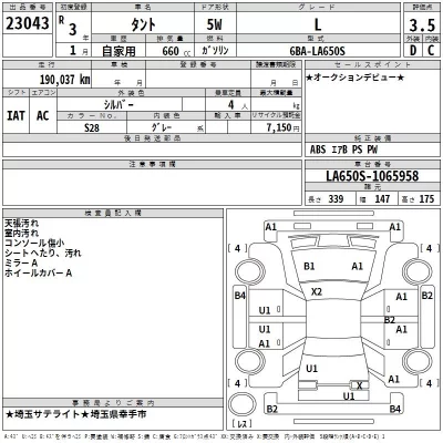 Daihatsu TANTO  с аукциона в Японии