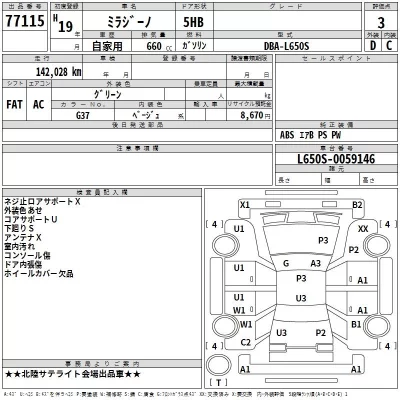 Daihatsu MIRA  с аукциона в Японии