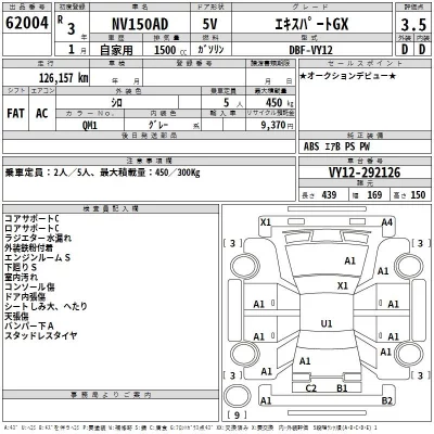 Nissan AD  с аукциона в Японии