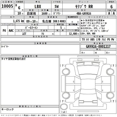 Lexus LBX  с аукциона в Японии