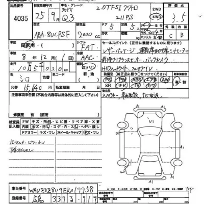 Audi Q3  с аукциона в Японии