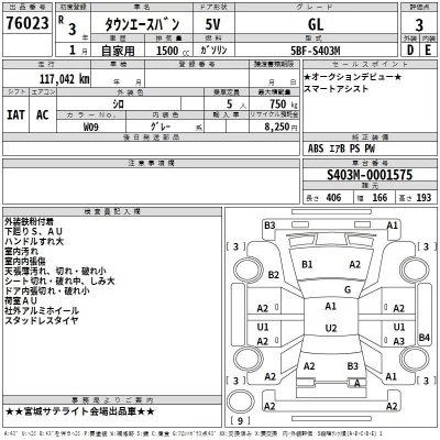 Toyota TOWN ACE VAN  с аукциона в Японии
