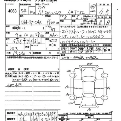 Audi A1  с аукциона в Японии