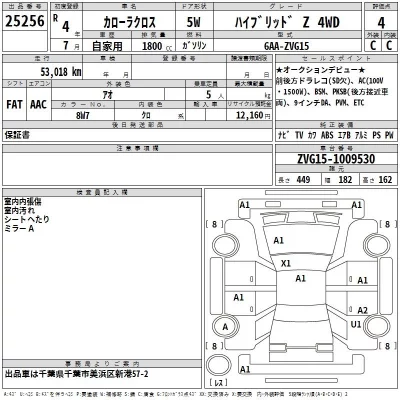 Toyota COROLLA CROSS  с аукциона в Японии