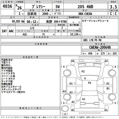 Mazda PREMACY  с аукциона в Японии