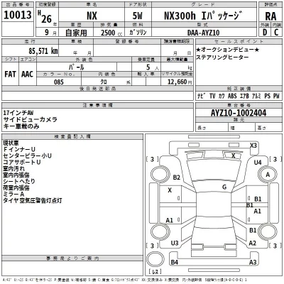 Lexus NX  с аукциона в Японии