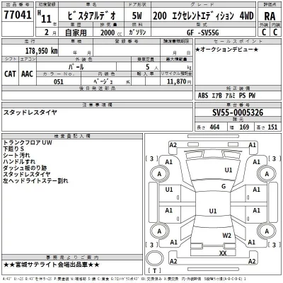 Toyota VISTA ARDEO  с аукциона в Японии