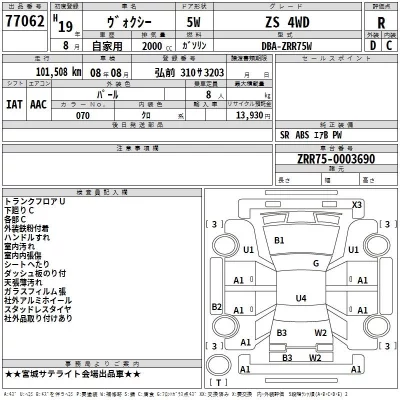 Toyota VOXY  с аукциона в Японии