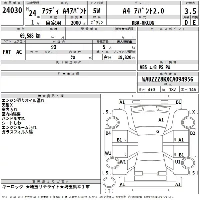 Audi A4  с аукциона в Японии