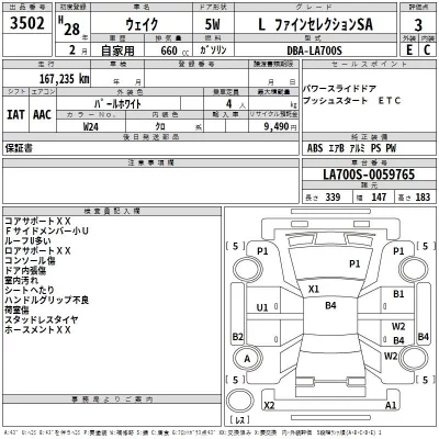 Daihatsu WAKE  с аукциона в Японии