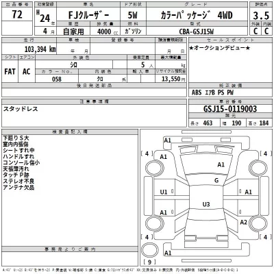 Toyota FJ CRUISER  с аукциона в Японии