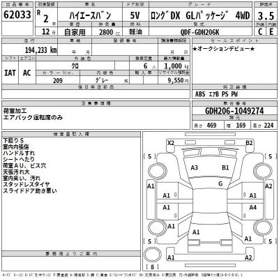 Toyota HIACE VAN  с аукциона в Японии