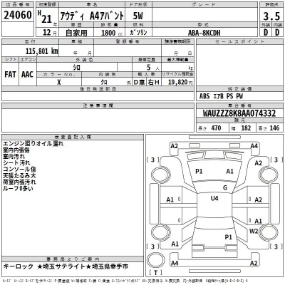 Audi A4  с аукциона в Японии