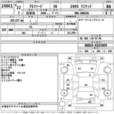 Toyota ALPHARD  с аукциона в Японии
