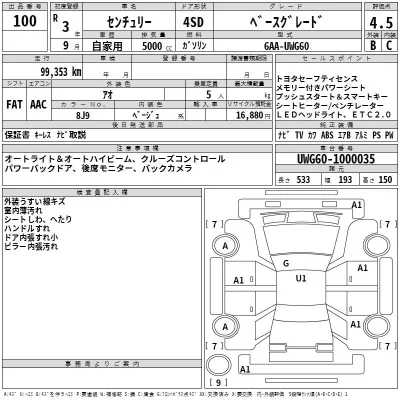 Toyota CENTURY  с аукциона в Японии