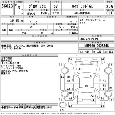 Toyota PROBOX  с аукциона в Японии