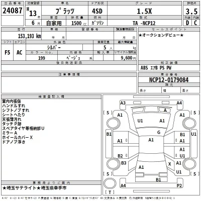 Toyota PLATZ  с аукциона в Японии
