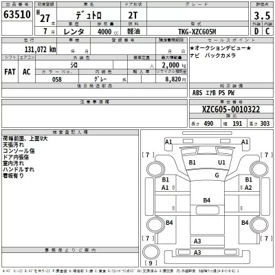 Hino DUTRO  с аукциона в Японии