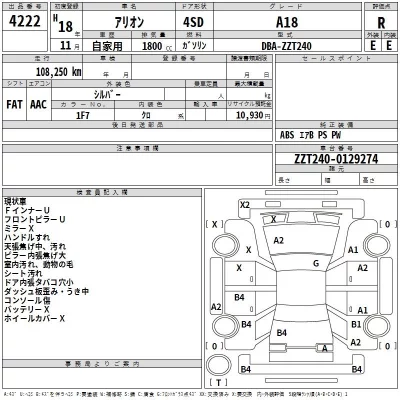 Toyota ALLION  с аукциона в Японии