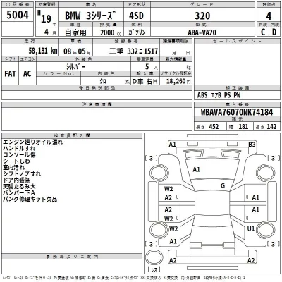 BMW 3-Series  с аукциона в Японии