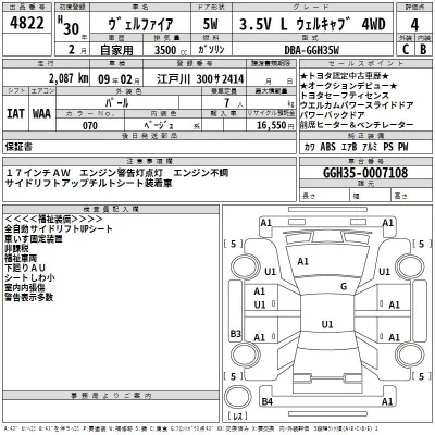 Toyota VELLFIRE  с аукциона в Японии