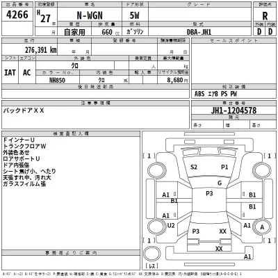 Honda N WGN  с аукциона в Японии