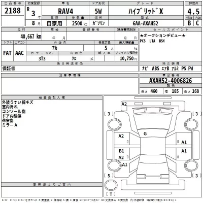 Toyota RAV4  с аукциона в Японии