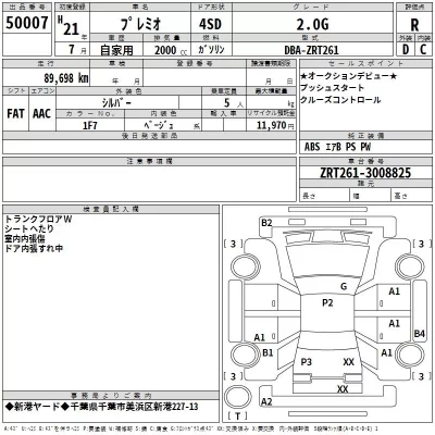 Toyota PREMIO  с аукциона в Японии