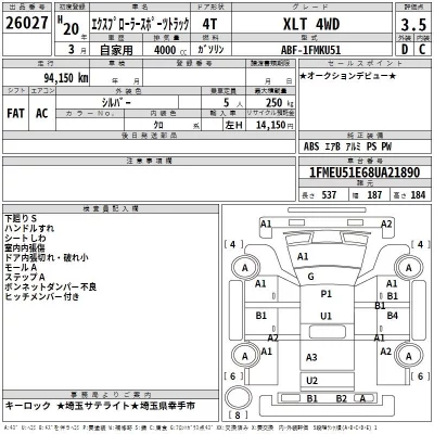 Ford EXPLORER  с аукциона в Японии
