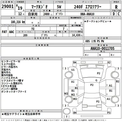 Toyota MARK X ZIO  с аукциона в Японии