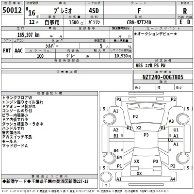 Toyota PREMIO  с аукциона в Японии