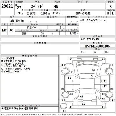 Toyota SPADE  с аукциона в Японии