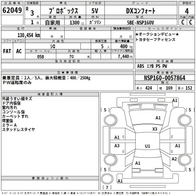 Toyota PROBOX  с аукциона в Японии