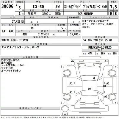 Mazda CX-60  с аукциона в Японии