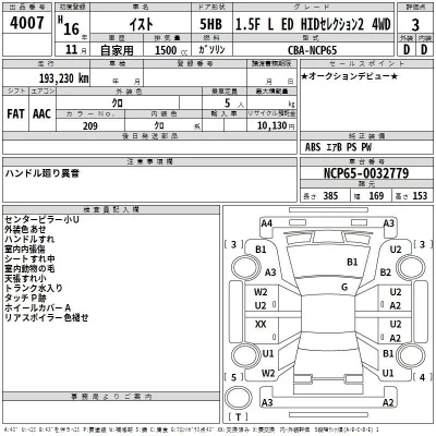 Toyota IST  с аукциона в Японии