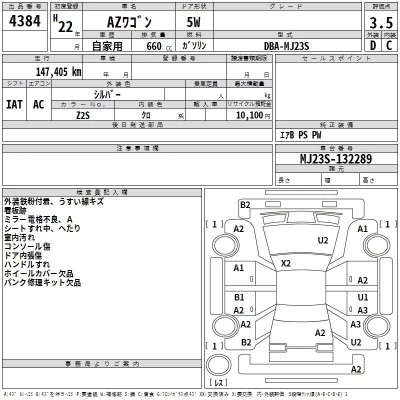 Mazda AZ WAGON  с аукциона в Японии