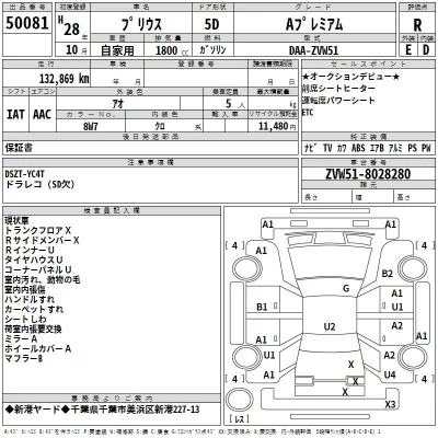 Toyota PRIUS  с аукциона в Японии