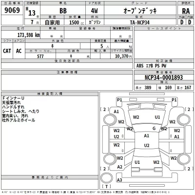 Toyota BB  с аукциона в Японии