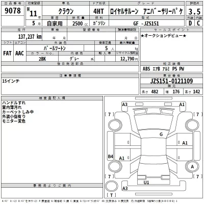 Toyota CROWN  с аукциона в Японии