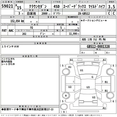 Toyota CROWN  с аукциона в Японии