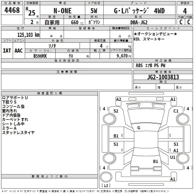 Honda N ONE  с аукциона в Японии