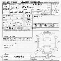 Toyota DUET лот № 30656 оценка 4  с аукциона в Японии 9