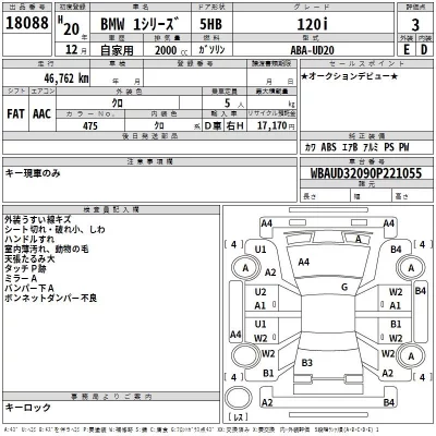 BMW 1-Series  с аукциона в Японии