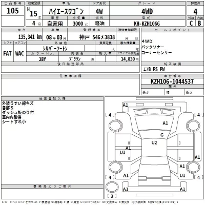 Toyota HIACE  с аукциона в Японии